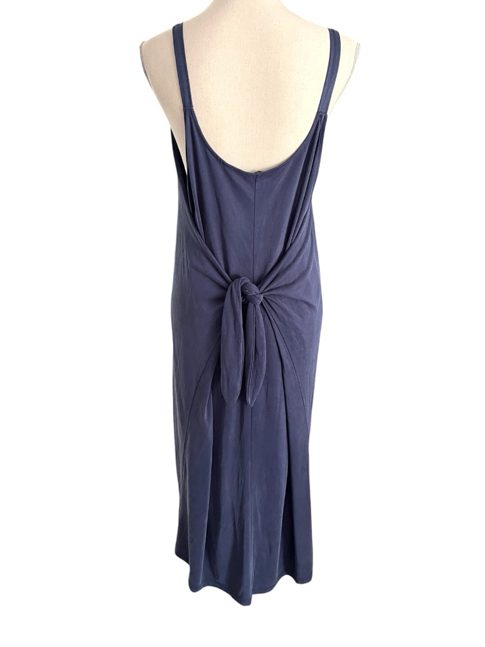 Jolie Indigo Navy Scoop Neck Tank Style Modal Tie Midi Dress (1XL) - Picture 4 of 15
